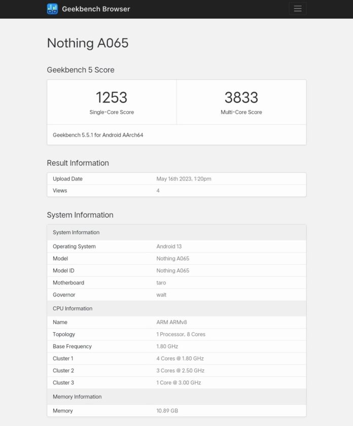 A Nothing Phone (2) csúcskategóriás Snapdragon chippel mutatkozott be a Geekbench-en