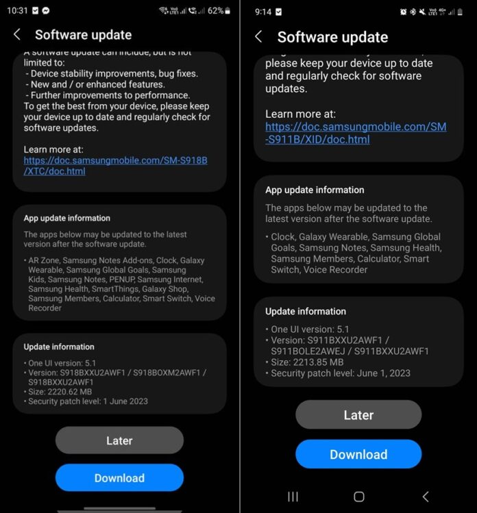 A Galaxy S23 sorozat új frissítése javítja a kamera teljesítményét