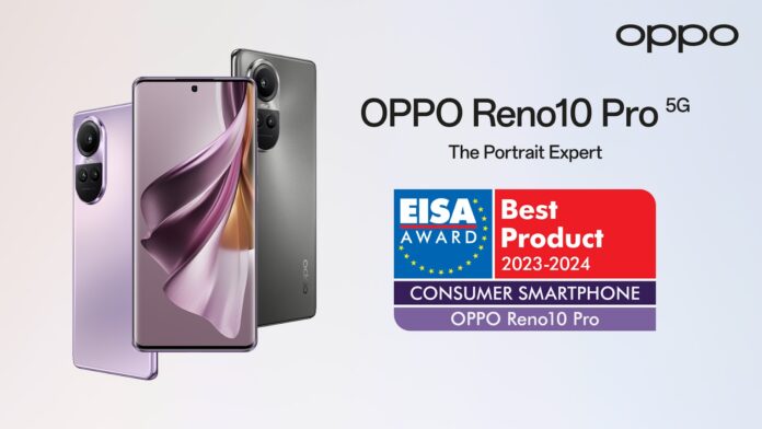 Az OPPO negyedszer díjazva az EISA által, ezúttal a Reno10 Pro modellért