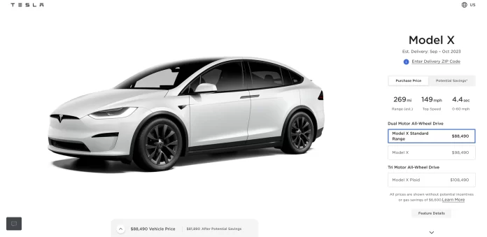 A Tesla olcsóbb, de rövidebb hatótávolságú Model S és Model X változatokat kínál
