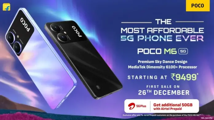 POCO M6 5G, az új megfizethető okostelefon Dimensity 6100+ lapkával és 90Hz-es képernyővel