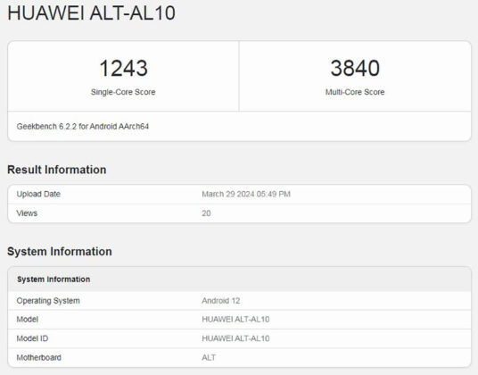 Új Kirin chippel lép színre a Huawei P70 sorozat a Geekbench adatbázisában