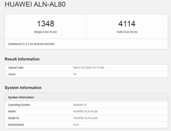 Új Kirin chippel lép színre a Huawei P70 sorozat a Geekbench adatbázisában