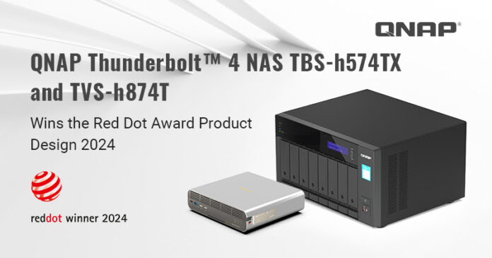 A QNAP Thunderbolt 4 NAS TBS-h574TX és TVS-h874T készülékek nemzetközi elismerésben részesültek, megnyerve a 2024-es Red Dot: Product Design díjat.