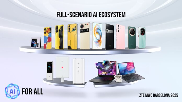A ZTE bemutatta AI-alapú mobiljait az MWC 2025-en; Gaming, fotózás és hajlítható kijelzők mesterséges intelligenciával