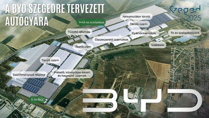 Csúszik a BYD szegedi gyára; a kínai autógyártó csak 2026-tól indít tömeggyártást