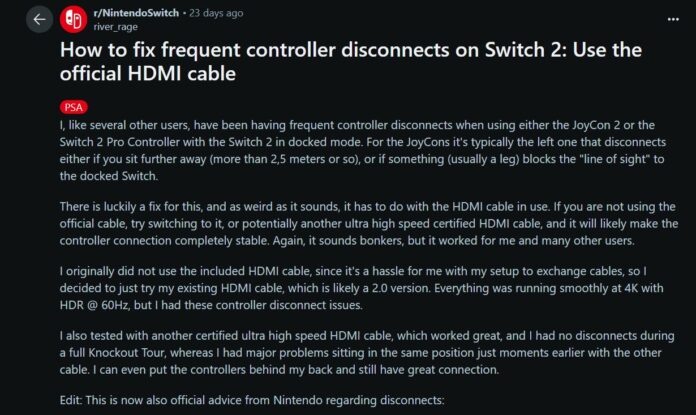 Joy-Con hibák és HDMI-kábel interferencia
