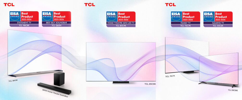 A TCL öt EISA-díjat kapott; Mini LED tévék különböző felhasználási célokra és egy Dolby Audio kompatibilis, elérhető árú soundbar