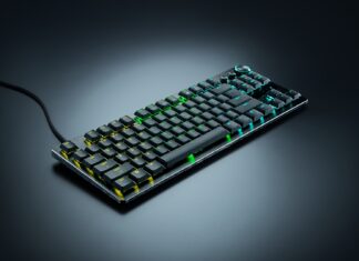 A RAZER bemutatta a Huntsman V3 Pro Low-Profile Tenkeyless 8KHz-et, a világ első alacsony profilú, analóg optikai kapcsolókkal szerelt e-sport-billentyűzetét