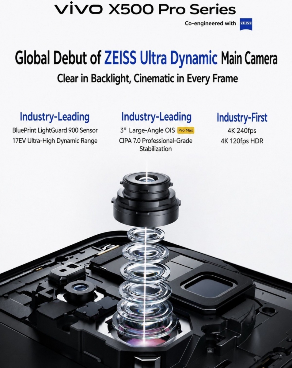 A vivo X500, X500 Pro és X500 Pro Max szeptemberben érkezik; 4K 240 fps videó és továbbfejlesztett ZEISS kamerák
