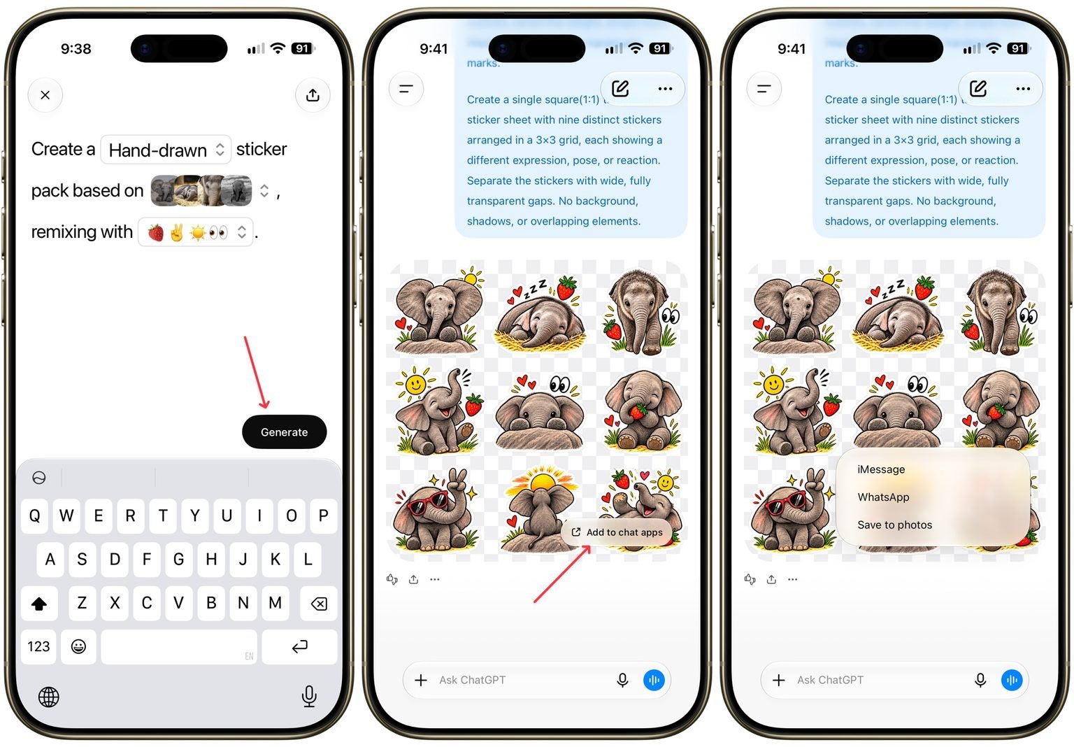 A ChatGPT egyedi matricákat készít iMessage-hez és WhatsApphoz 2 A ChatGPT egyedi matricákat készít iMessage-hez és WhatsApphoz