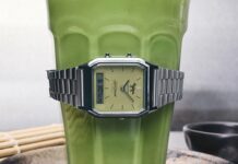 Casio AQ-230ECK-3A: matchazöld limitált retroóra a Café Kitsunéval