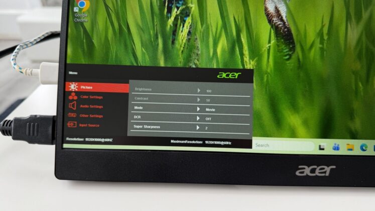 Acer PM161Q B1 teszt: hordozható második kijelző laptop mellé