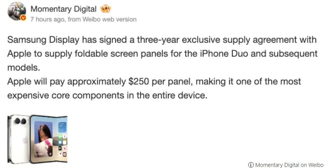 iPhone Duo: állítólag 250 dollárba kerülhet az Apple-nek a Samsung hajlítható kijelzője 1 iPhone Duo: állítólag 250 dollárba kerülhet az Apple-nek a Samsung hajlítható kijelzője