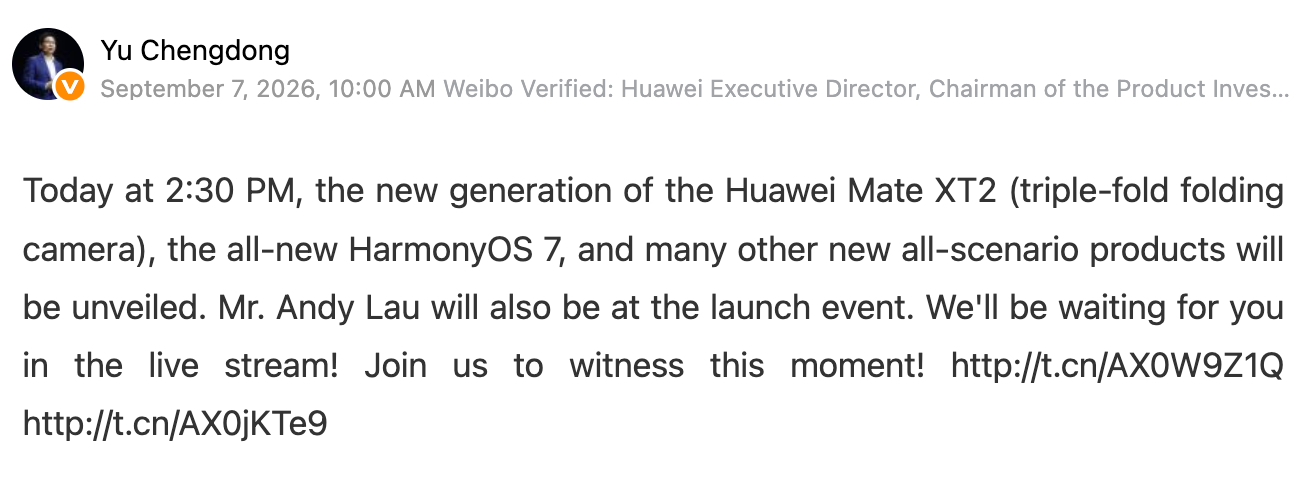Andy Lau is ott lesz a Huawei Mate XT 2 és a HarmonyOS 7 bemutatóján 1 Andy Lau is ott lesz a Huawei Mate XT 2 és a HarmonyOS 7 bemutatóján