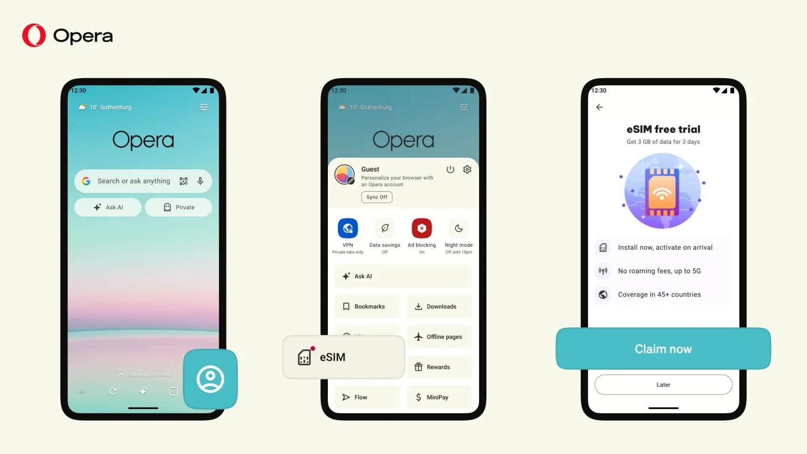 Utazási eSIM-et épít az Androidos Operába a böngésző
