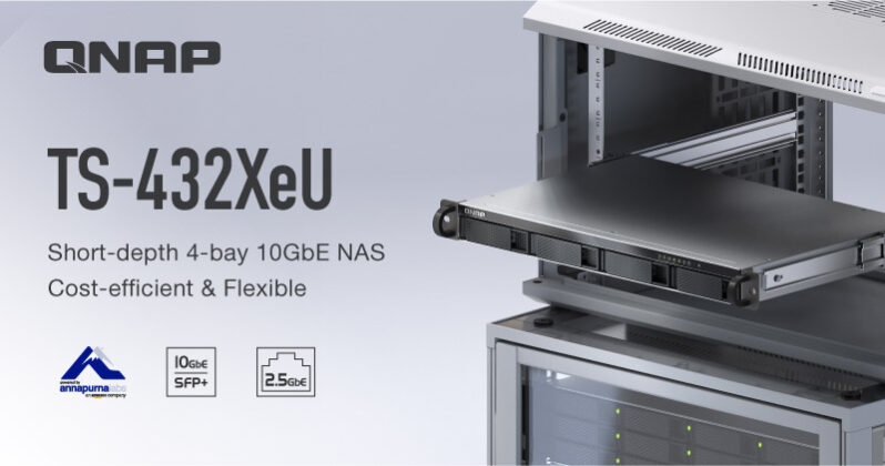 QNAP TS-432XeU: rövid, 1U-s NAS négy meghajtóhellyel és 10GbE hálózattal