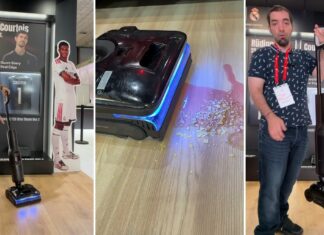 Roborock F25 Ultra Steam Gen 2 kézben: gőzzel takarítja fel a kiömlött üdítőt és a rászáradt pürét