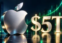 Az Apple tőzsdei értéke először zárt 5 ezermilliárd dollár fölött