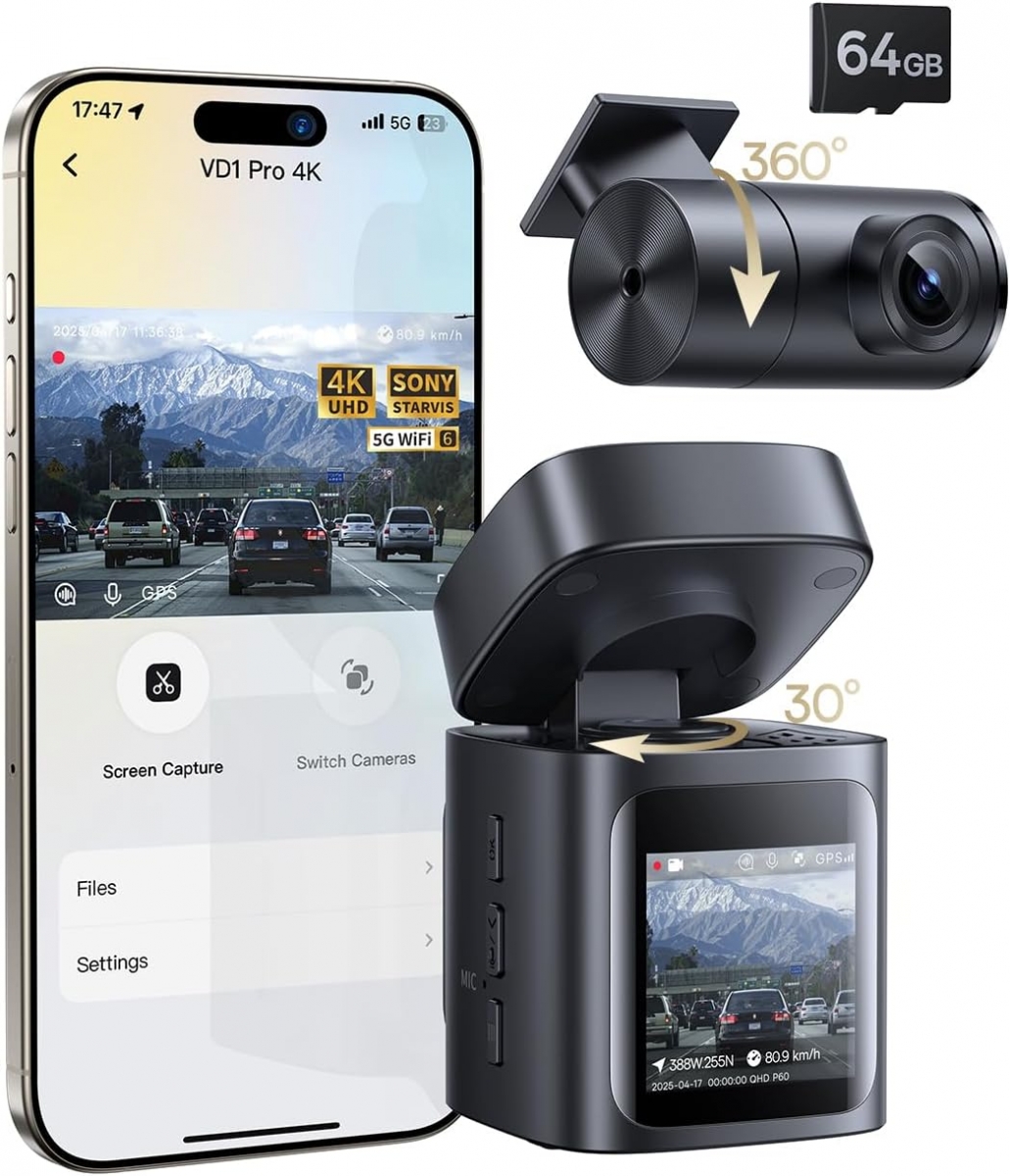 Baseus PrimeTrip VD1 Pro: 4K-s autós kamera napelemes parkolófigyeléssel 1 Baseus PrimeTrip VD1 Pro: 4K-s autós kamera napelemes parkolófigyeléssel