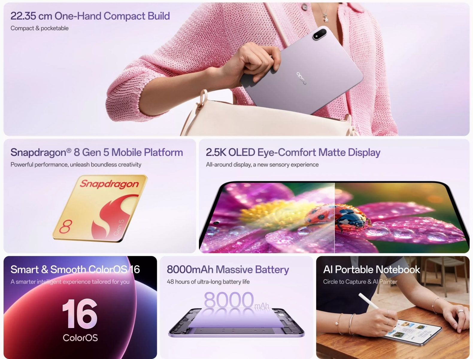 Globálisan is megjelent az OPPO Pad Mini Matte: 144 Hz-es matt AMOLED kijelzővel és Snapdragon 8 Gen 5-tel 2 Pad Mini Matte