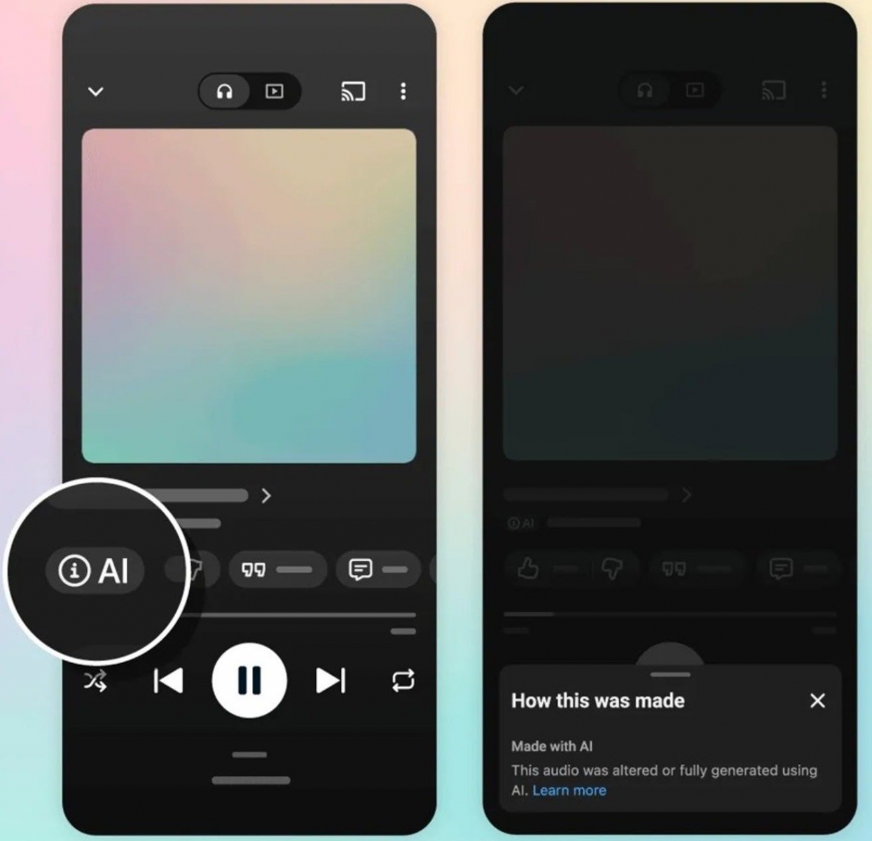 A YouTube Music megjelöli az MI-vel készült zenéket 1 A YouTube Music megjelöli az MI-vel készült zenéket